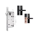 thumbnail image 2 of Door Lock, Security Biometric Fingerprint Smart Door Handle Tuya Electronic Intelligente Card Key Wood Door Lock for Home ,Easy to Install, 2 of 7