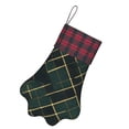 thumbnail image 3 of Dog Paw Decorative Socks 17x11.8in Top With A Strap Design For Easy Hanging For Festive Christmas Party Decorations Green Buffalo Plaid Check Tartan Scotland_3, 3 of 8