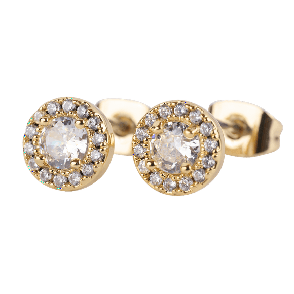 Aretes Mujer Oro 14k LuckyLy Zirconias Modelo Judy Blanco UNITALLA