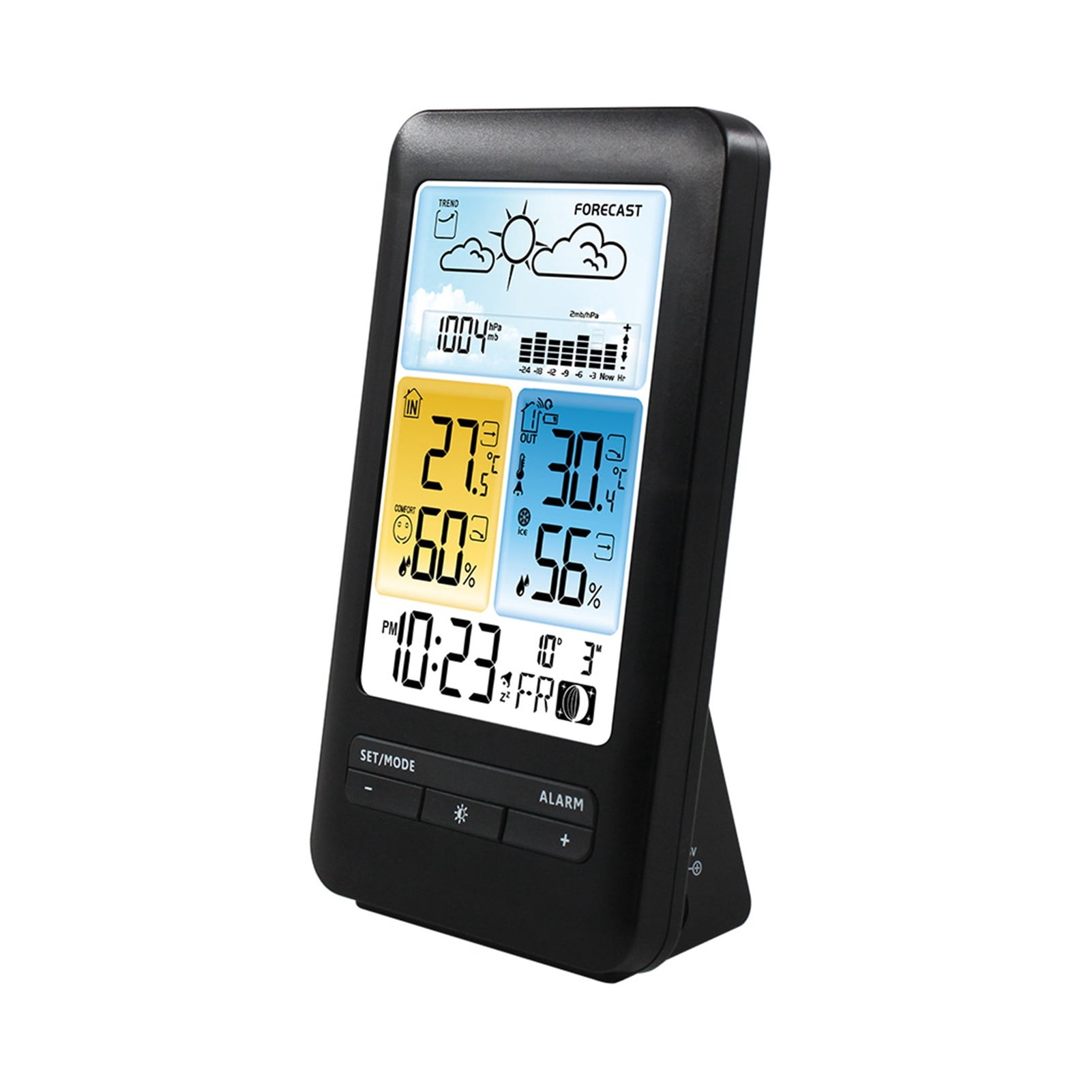 Weather Station LCD LED Screen Weather Clock Wireless Color Display Indoor Outdoor ,Easy to Operate