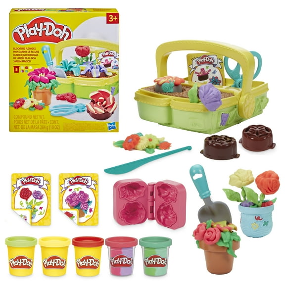 Play-Doh Blooming Flower Garden Playset, Valentine’s Day Gift for Kids, Ages 3 and up