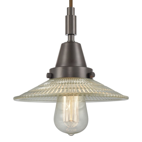 Innovations Lighting 447-1P-OB-G2 Halophane 9" Wide Mini Pendant - Bronze