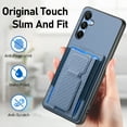 thumbnail image 6 of Dteck Case for Samsung Galaxy A54 5G,Shockproof Carbon Fibre Pattern Leather Case Card Slots Wallet Folding Bracket Stand Cover for Galaxy A54 5G,Blue, 6 of 7