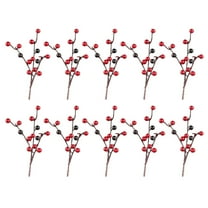 10 Pack Artificial Red Berry Stems with Ice Snow, 10.2 Inch Long Pomegranate Berry Picks for Christmas Crafts, Wedding Decor, Wreath Making, Garland, and Festive Centerpieces