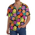 thumbnail image 7 of Lsque Hawaiian Style print Men's Cuban Collar Short Sleeve Shirt Summer Beachwear Casual Button Down Fashionable Vacation Leisure Shirt-Small, 7 of 7