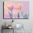 thumbnail image 4 of Mudket Framed Canvas Wall Art Pastel Pink Gradient Tulip Flower Bokeh Prints Wall Decor Soft Floral Canvas Print Ready to Hang for Bedroom Wedding Romantic Home Decor - 12"L x 8"W, 4 of 10