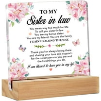 Sister in Law Gifts, Best Birthday Gifts for Sister in Law, Sister in Law Gift for Christmas Wedding, Future Sister in Law Clear Acrylic Sign for Home, 4 x 4 Inches