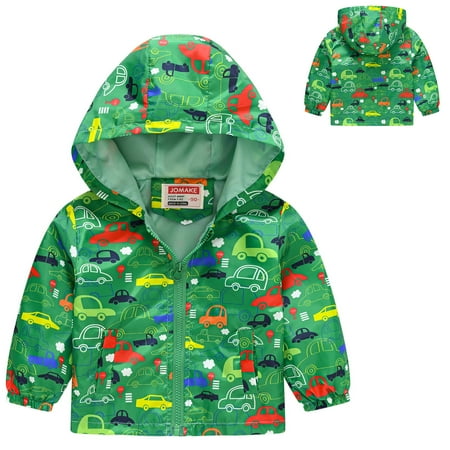 

FZM Christmas Toddler Boys Girls Casual Jackets Printing Cartoon Hooded Outerwear Zipper Coats Long Sleeve Windproof Coats