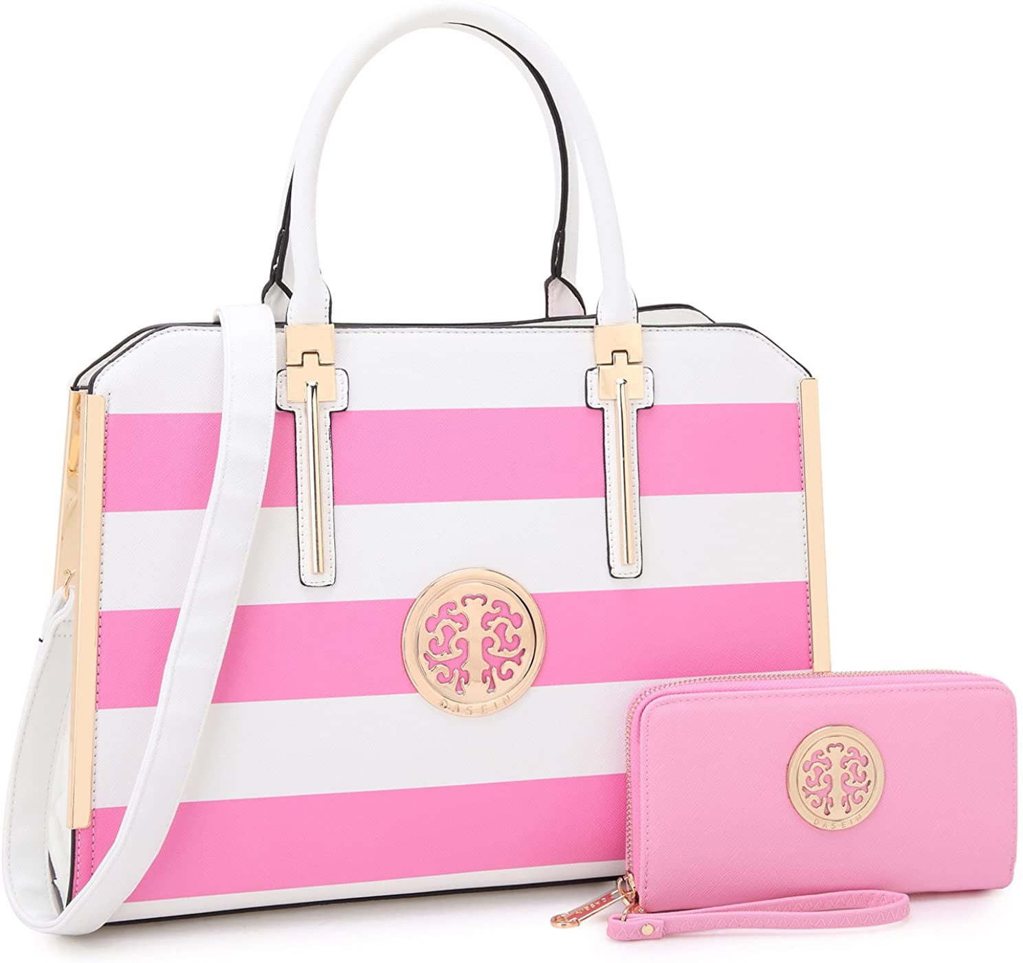 Dasein Stripe/Floral Handbags Tote Bag Satchel Handbag Shoulder Bags Tote Purse