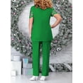 thumbnail image 4 of iiniim Womens Chiffon Pant Suits Plus Size 3-Piece Dress Suit Wedding Guest Cocktail Formal Evening Gowns Green XL, 4 of 7