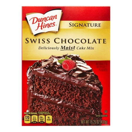 (2 Pack) Duncan Hines Signature Swiss Chocolate Layer Cake Mix, 15.25