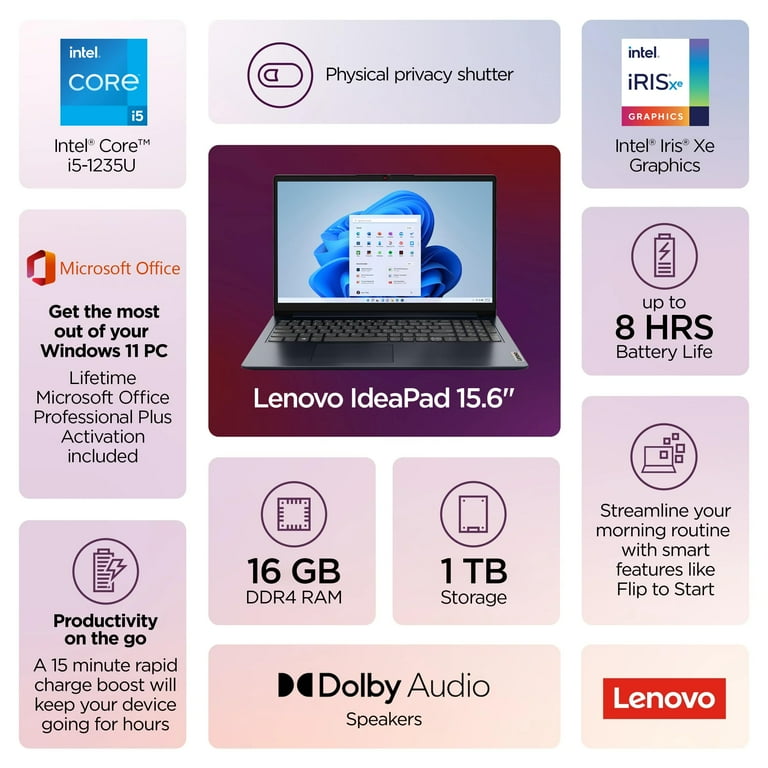 Lenovo IdeaPad Laptop 2025 Business Computer, 15.6