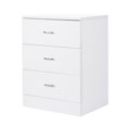 thumbnail image 4 of Table de Chevet Design Moderne 3 Tiroirs Blanc Brillant, 4 of 4