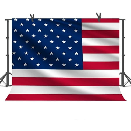 Image of HelloDecor Polyester Fabric Photo Background 7x5ft American Flag Photography Backdrop Studio Props