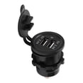 thumbnail image 1 of Modified Car , Smart Control Chip High Temp  Auto USB Power Adapter Fire Prevention Matte Black  for Boat for Motorcycle, 1 of 7