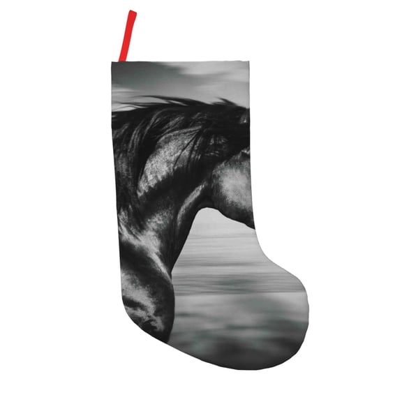 Picia Running Horse for 18in Christmas Stockings, Xmas Stocking for Kids, Holiday and Family Stocking for Fireplace or Party Decoration