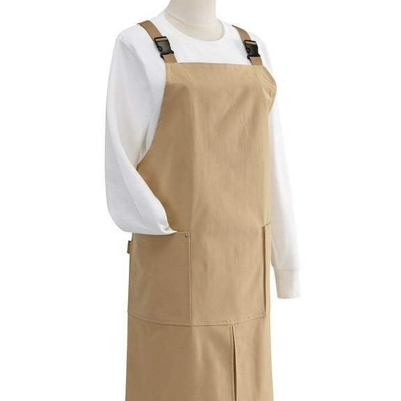 Fully waterproof twill fabric adjustable shoulder strap with double pockets solid color apron