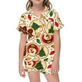 thumbnail image 1 of WEAIXIMIUNG Children's Casual Printed Button Down Collar Short Sleeved Top Shorts Pajamas Set 2-3 Years, 1 of 4