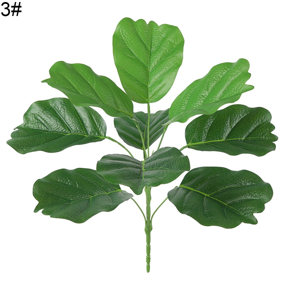 Hloma 1Pc Artificial Plastic Evergreen Plants Fake Tree Leaves Greenery