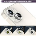 thumbnail image 5 of for iPhone 14 6.1 inch / 14 Plus 6.7 inch Camera Lens Protector, Camera Cover Tempered Glass for iPhone 14 Plus/for iPhone 14 [Glitter diamonds] - Silver, 5 of 5