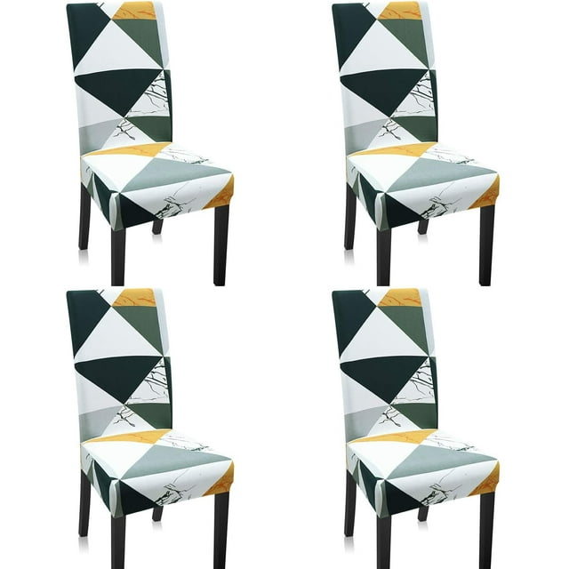 Stretch Dining Chair Covers, Minimalism Pattern Dining Chair Slipcover, Removable Washable Spandex Furniture Chair Protect Cover for Kitchen Hotel Table Banquet (4 Per Set, JYF)