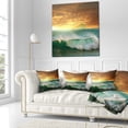 thumbnail image 3 of Designart Stormy White Wave in Blue Sea - Modern Beach Throw Pillow - 16x16, 3 of 5