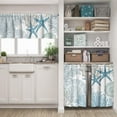 thumbnail image 5 of 3Pcs Beach Starfish Seashell Kitchen Curtains,Blue Coastal Window Curtains Valance and Tier 36 Inch Length Small Kitchen Window Curtains for Kitchen Living Room Bedroom Bathroom Decor, 5 of 5