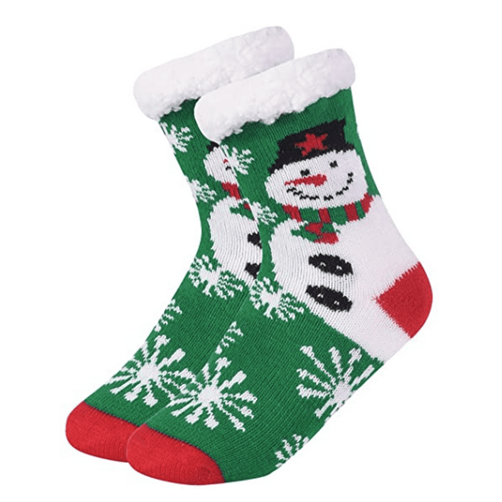 Blended - Women Thermal Christmas Non-Skid Slipper Socks Soft and Fuzzy ...