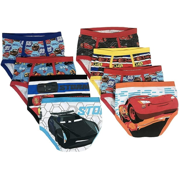Disney Cars Boys Underwear - 8-Pack Cotton Toddler/Little Kid/Big