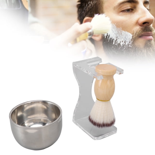 Kit de Brosse à Raser Bol à Bulles, Poils Confortables Ensemble de Brosses à Raser pour Hommes Support Acrylique Absorption d'Eau Usages Multiples pour la Maison