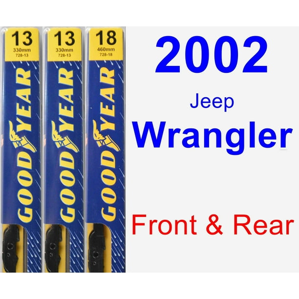 2002 Jeep Wrangler Wiper Blade Set/Kit (Front & Rear) (3 Blades) - Premium 2002 Jeep Wrangler Wiper Blade Set/Kit (Front & Rear) (3 Blades) - Premium