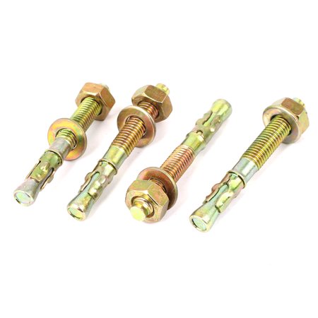 Plated Gecko - Yellow Zinc Plated Expansion Bolt Anchors Gecko Car Repair Bolts M10x80mm 4pcs