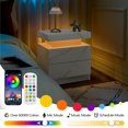 thumbnail image 6 of YYAo Modern 2 Drawer Nightstand, End Table Bedside Table with LED Lights for Living Room, Bedroom, White, 6 of 7