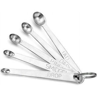 Libertyware Dash, Drop, Smidgen, Pinch, Tad Measuring Spoon Set, Silver