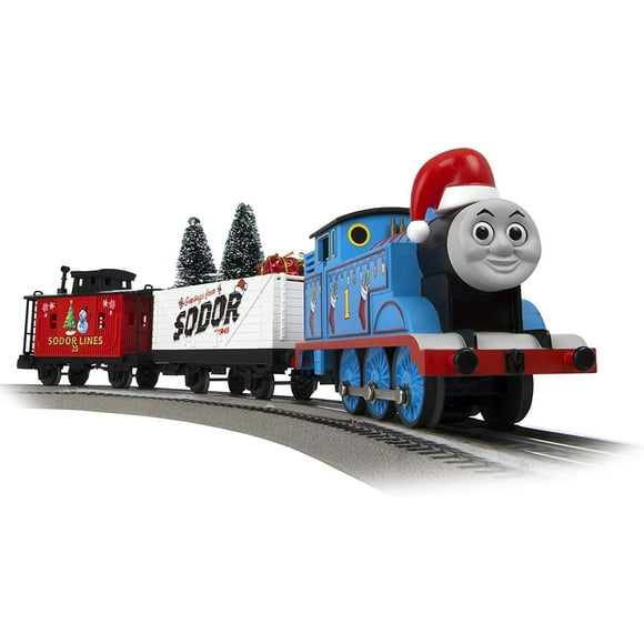 Lionel Thomas & Friends Train Électrique O Gauge Bluetooth de Noël avec Télécommande, Bleu, Rouge et Blanc