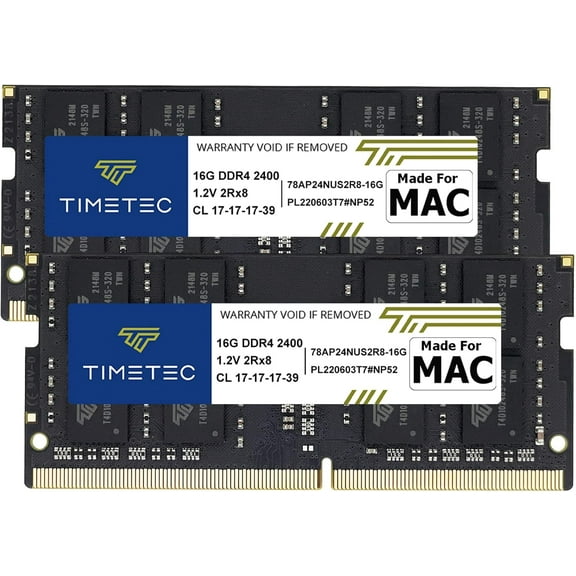 Timetec 32GB KIT(2x16GB) Compatible for Apple 2017 iMac 27-inch w/Retina 5K Display, 2017 iMac 21.5-inch w/Retina 4K or Non-Retina DDR4 2400MHz PC4-19200 CL17 Sodimm RAM Upgrade (32GB KIT(2x16GB))