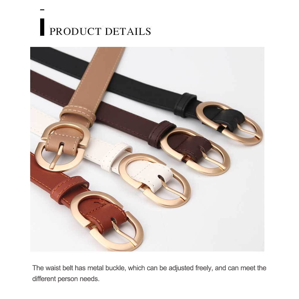 Female Belt PU Circle Buckles Fashion Adjustable Waist Band Festival Birthday Wedding Party Jeans Dress Skirt Waistband Girls Women Black