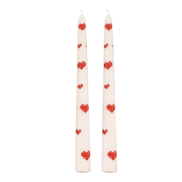 Yhmxh Home Decor French Long Rod Printing Candle Romantic Wedding Valentine's Day Long Rod Party Birthday Candle Welcome Home Decorations Spring Decor