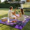 thumbnail image 4 of Purple Lavender Outdoor Rug for Patio/Deck/Porch, Non-Slip Large Area Rug 4 x 6 Ft, Spring Watercolor Country Wildflowers Indoor Outdoor Rugs Washable Area Rugs, Reversible Camping Rug Carpet Runner, 4 of 8