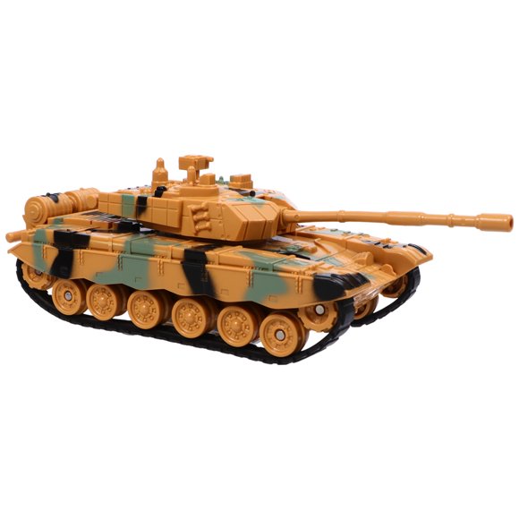 Children Military Model Toy Emulation Tank Model Toy (Camouflage Yellow)
