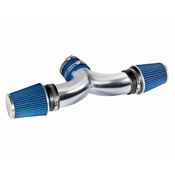Rtunes Racing Short Ram Air Intake Kit   Filter Combo BLUE Compatible For 00-02 Dodge Dakota / 99-04 Jeep Grand Cherokee 3.7L 4.7L with DUAL(2) Filters â€¦