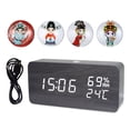 thumbnail image 1 of Amdohai Réveil Numérique en Bois à LED Contrôle par Application Temps/ Température/ Humidité, 1 of 7