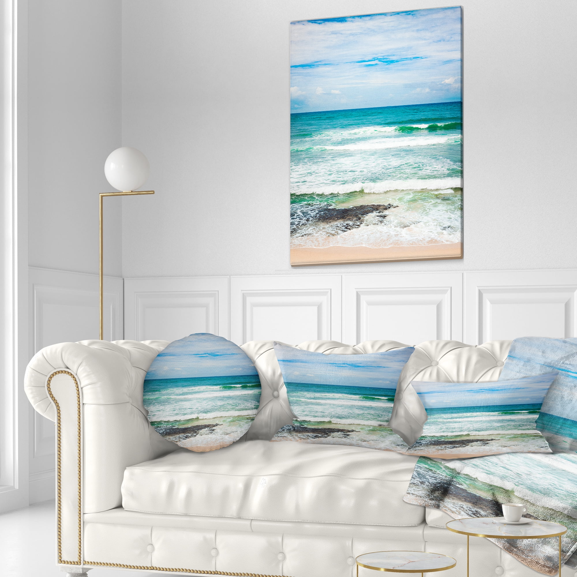 Designart Indian Ocean - Seascape Photography Throw Pillow - 12x20