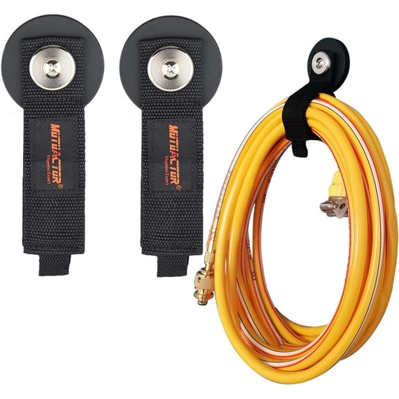 MUTUACTOR 2packs Magnetic Hooks Heavy Duty,Strong Magnet Hook Large Capability for Hanging Anti-Slip Rubber Coating Black Magnetic Hooks for Garden Hoses,Ropes,Cordless Drills,Tools