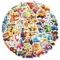 thumbnail image 2 of Juego de pegatinas de dibujos animados con vehículos de juguete, 50 unidades, para niños, resistente, 2 of 2