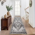 thumbnail image 4 of Garvee 2'x6' Vintage Floral Runner Rugs Ultra Soft Carpet, Washable Non Slip Rug Stain Resistant Accent Rug for Hallway Bedroom Kitchen, Camel, 4 of 8