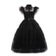 thumbnail image 4 of Addams-vestido de malla negra para niñas, fiesta de baile, cumpleaños, Carnaval, disfraces de Cosplay de Halloween, 3-10 años, 4 of 5