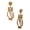Light Brown, variant on Women's Wooden Owl Cut Out Pierced Dangle Earrings, Light Brown