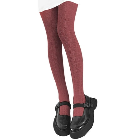 

Women Gothic Lolita Fishnet Lace Pantyhose Japanese Style Hollow Out Crochet Striped Pattern Colorful Tights Stockings