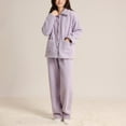 thumbnail image 2 of Womens Fleece Pajama Sets Long Sleeve Zip Up Jackets Pants Set Comfy Lounge Sets for Women Winter Women Pajama Sets, 2 of 7